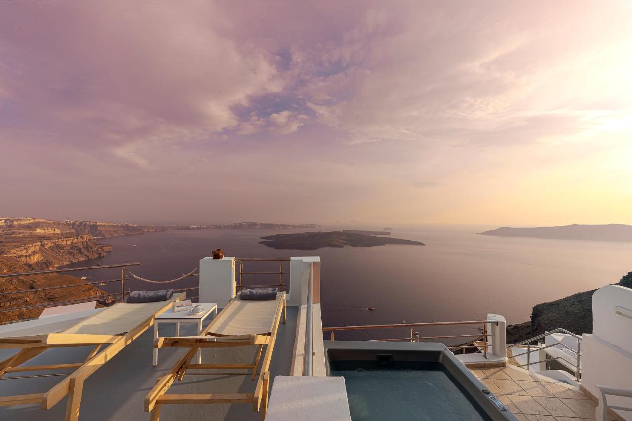 Calderas Hug & Panoramic Sea View - 3 Lux Suites Imerovígli Kültér fotó